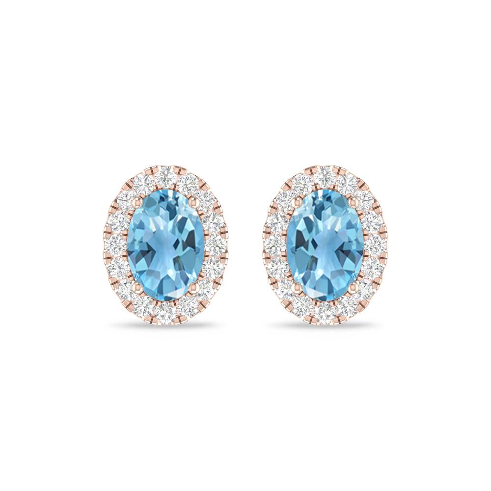 Rose Gold - Blue Topaz