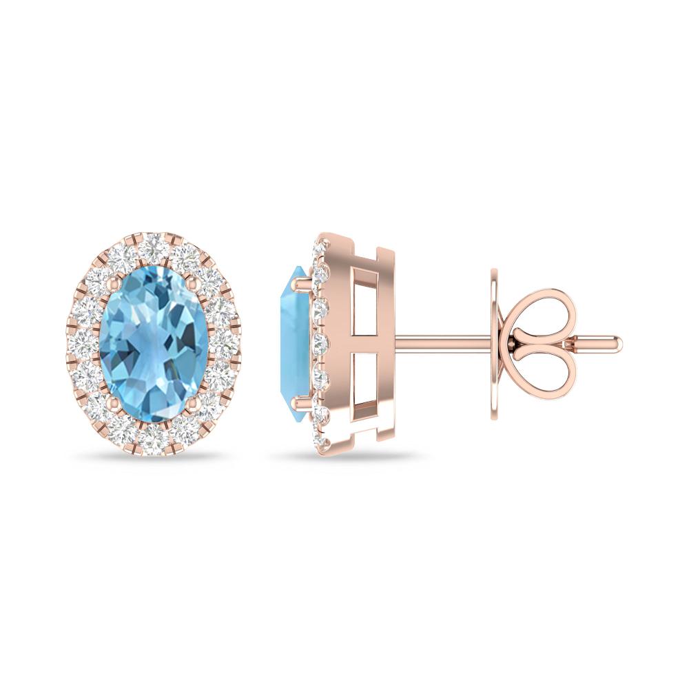 Rose Gold - Blue Topaz