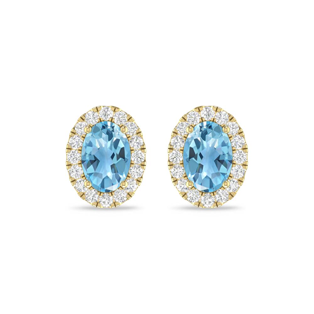 Yellow Gold - Blue Topaz