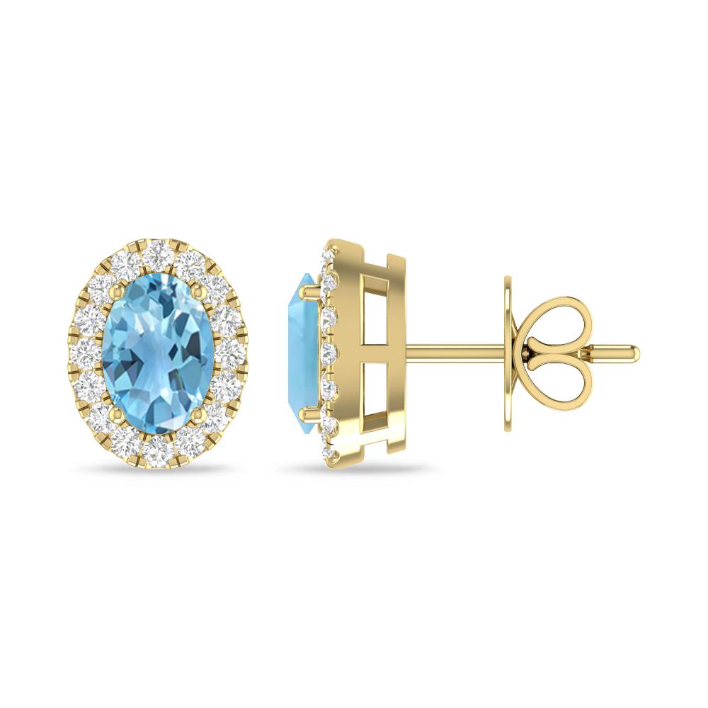 Yellow Gold - Blue Topaz