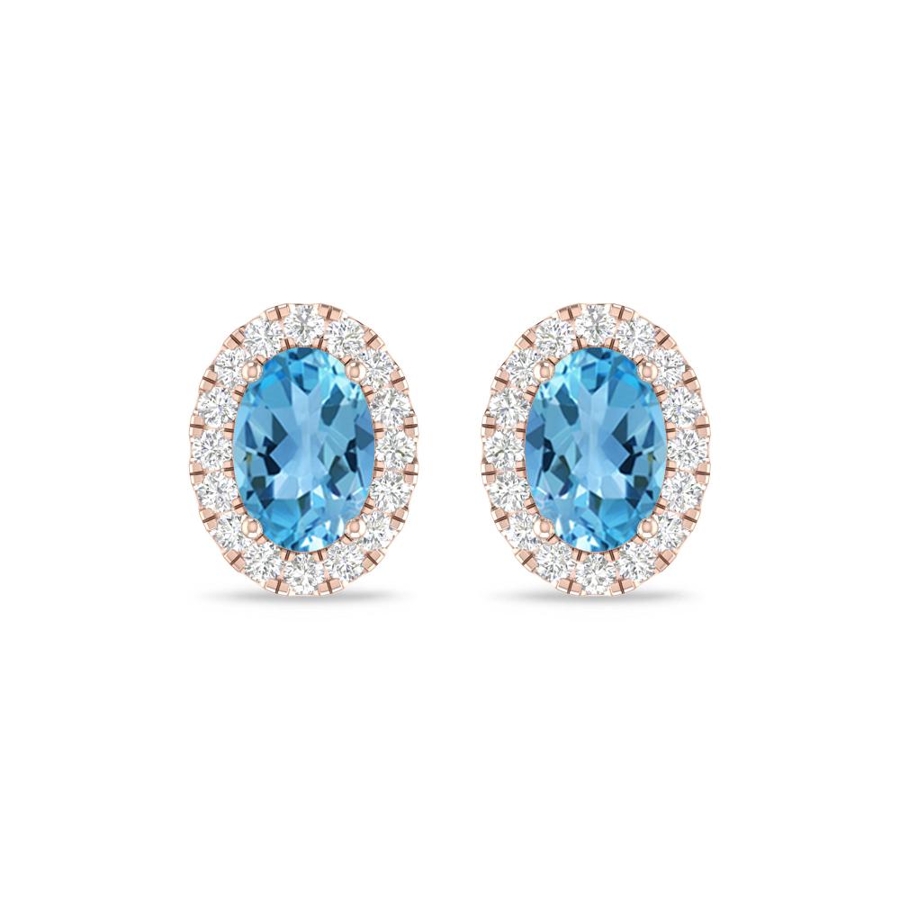 Rose Gold - Blue Topaz