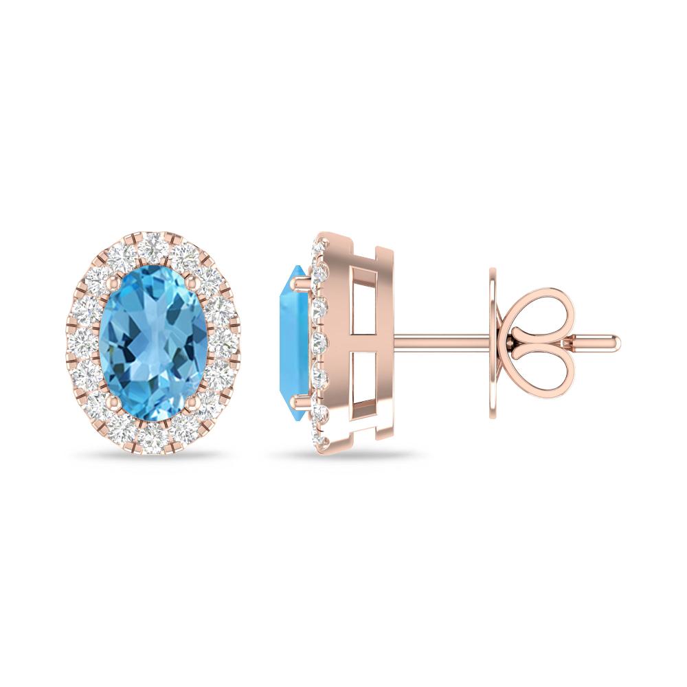 Rose Gold - Blue Topaz