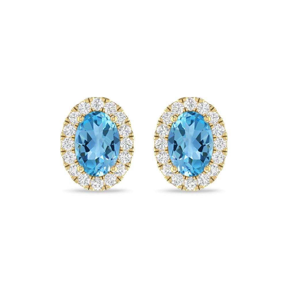 Yellow Gold - Blue Topaz