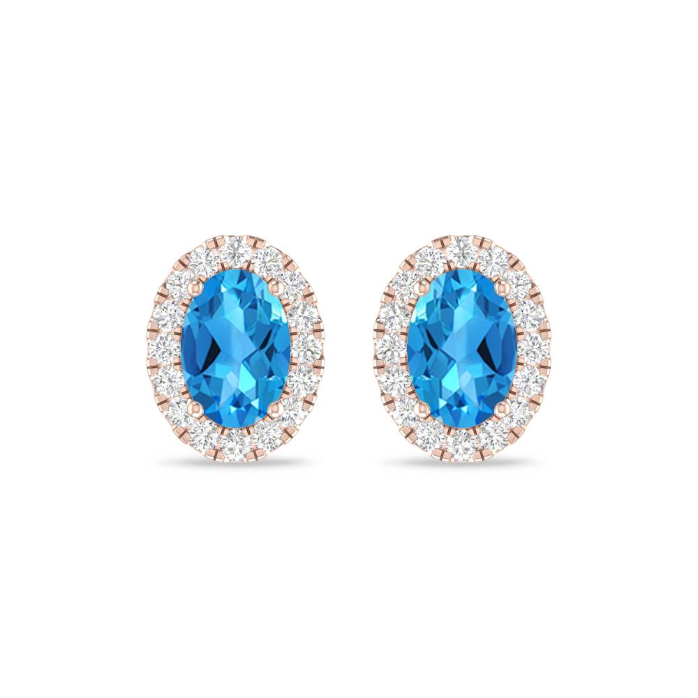 Rose Gold - Blue Topaz