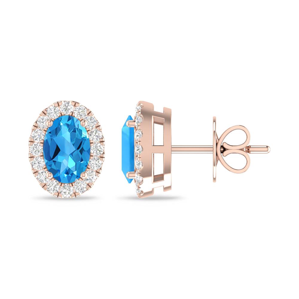 Rose Gold - Blue Topaz