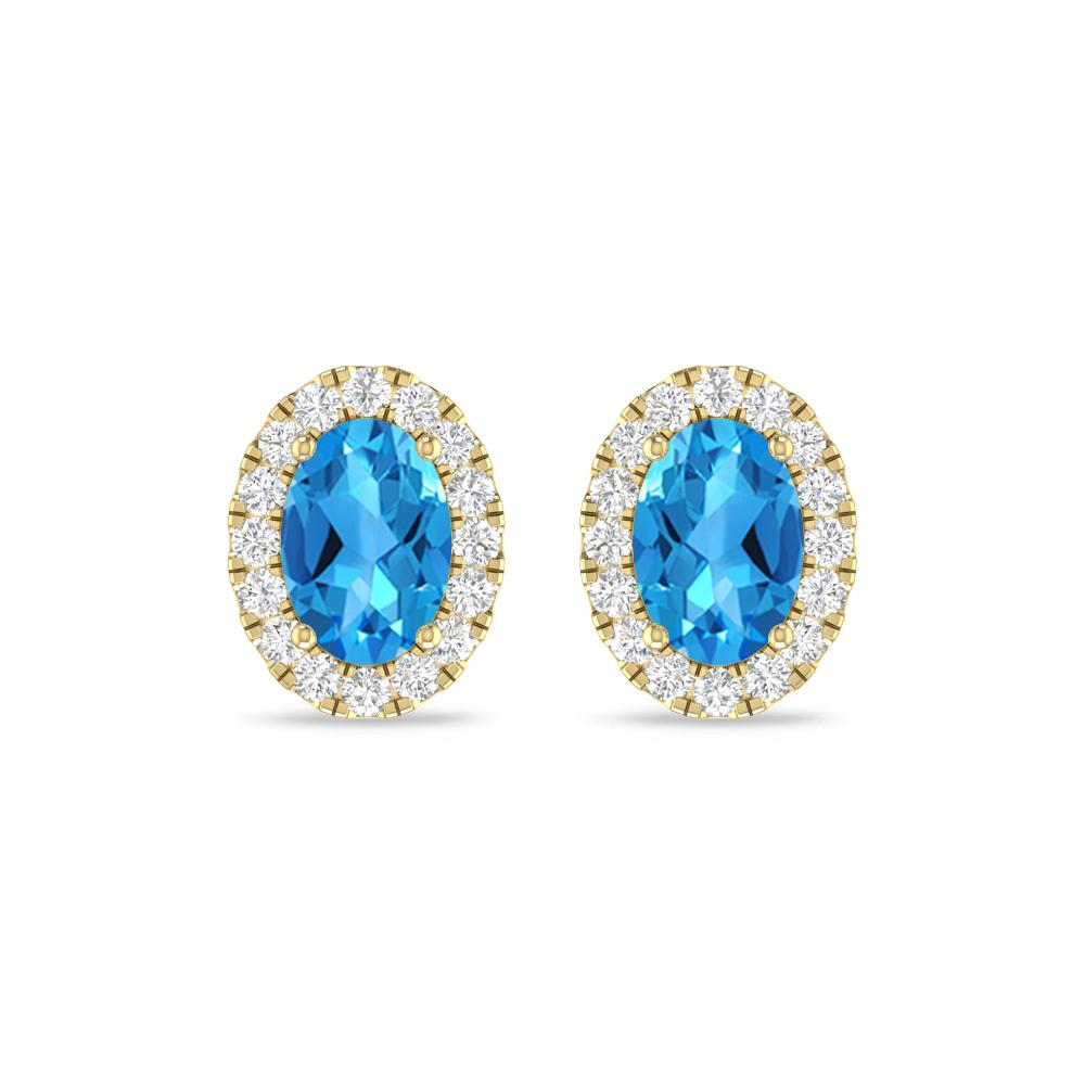 Yellow Gold - Blue Topaz
