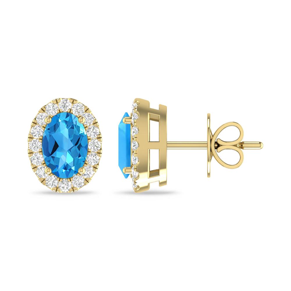 Yellow Gold - Blue Topaz