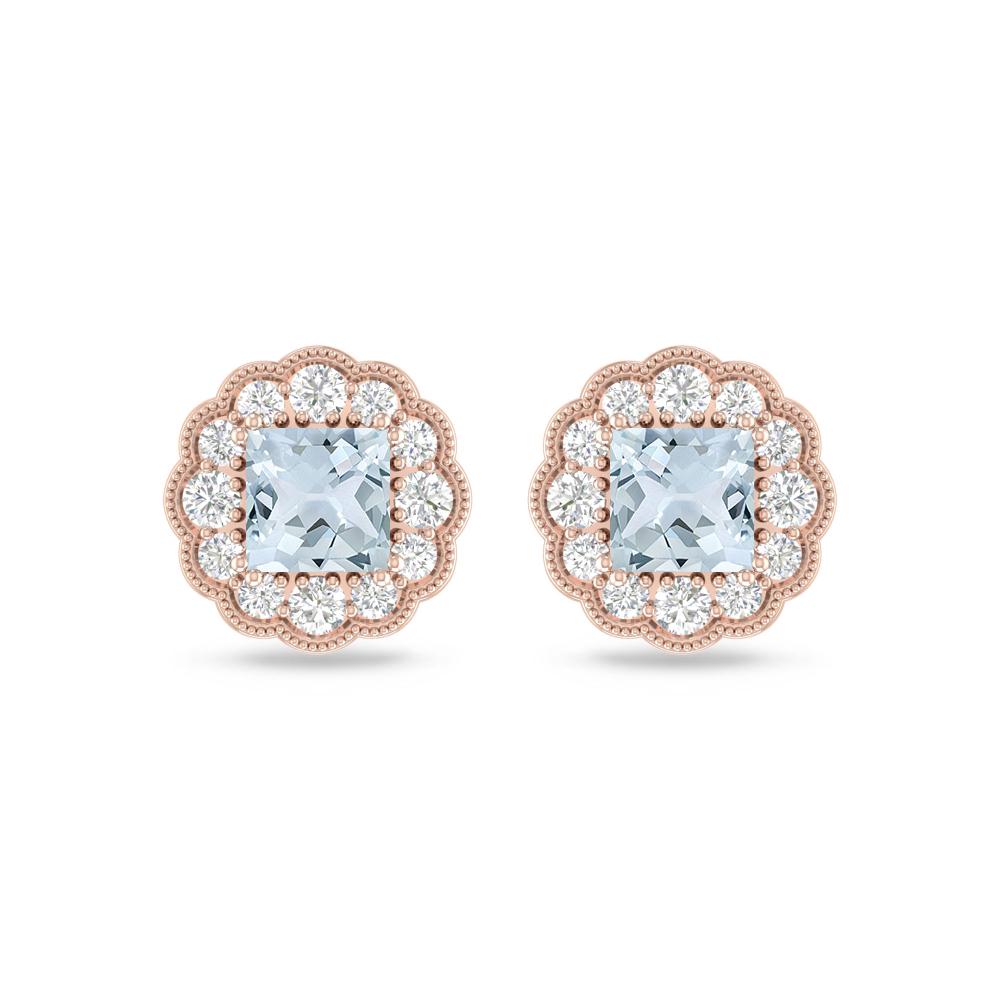 Rose Gold - Aquamarine