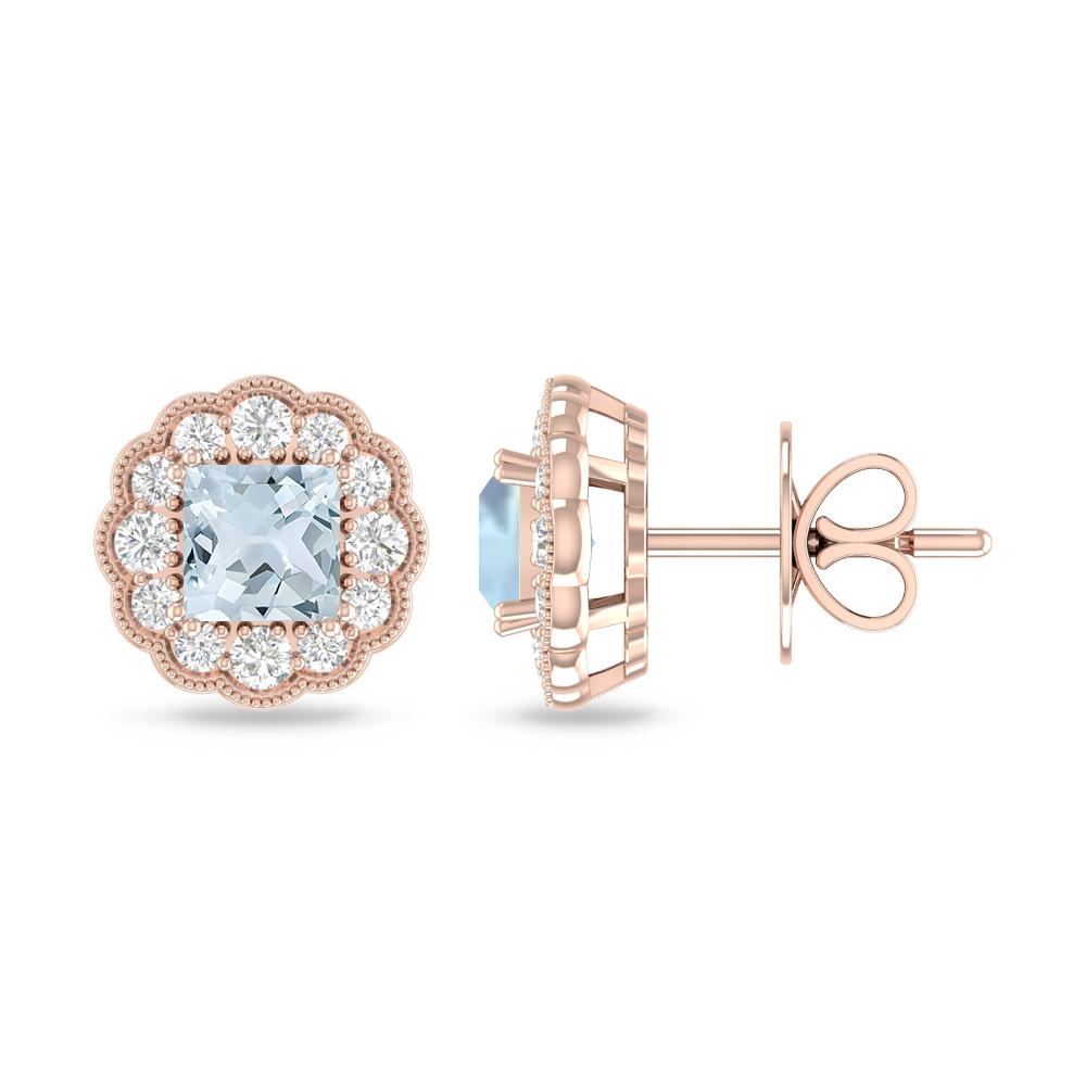 Rose Gold - Aquamarine