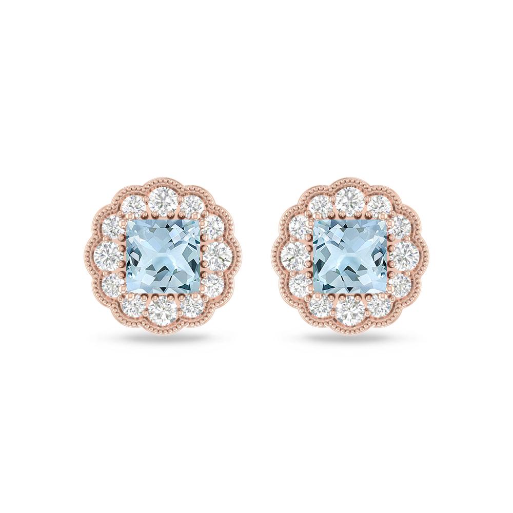 Rose Gold - Aquamarine