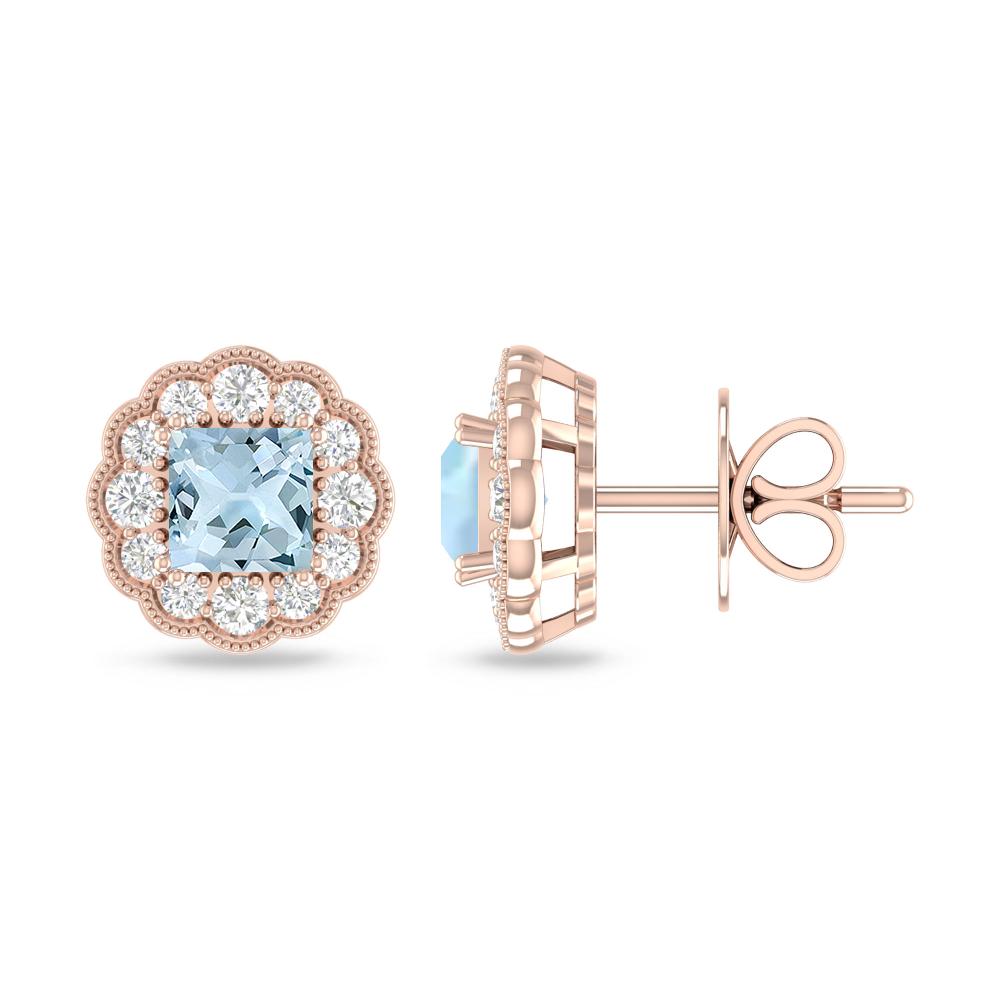 Rose Gold - Aquamarine