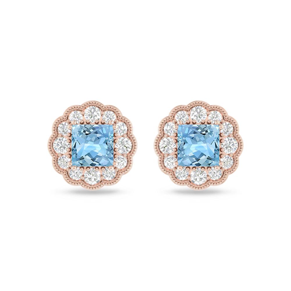 Rose Gold - Aquamarine