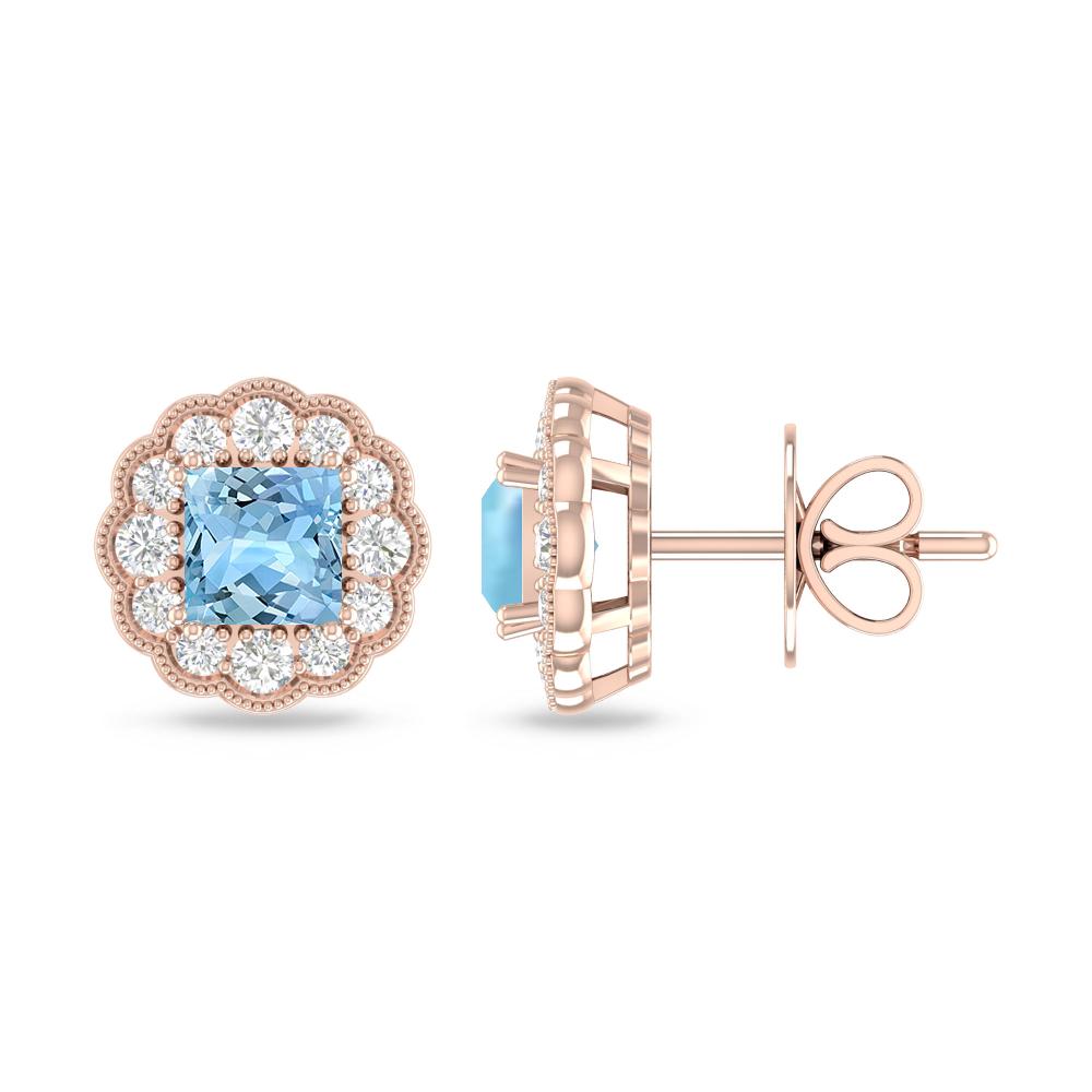 Rose Gold - Aquamarine