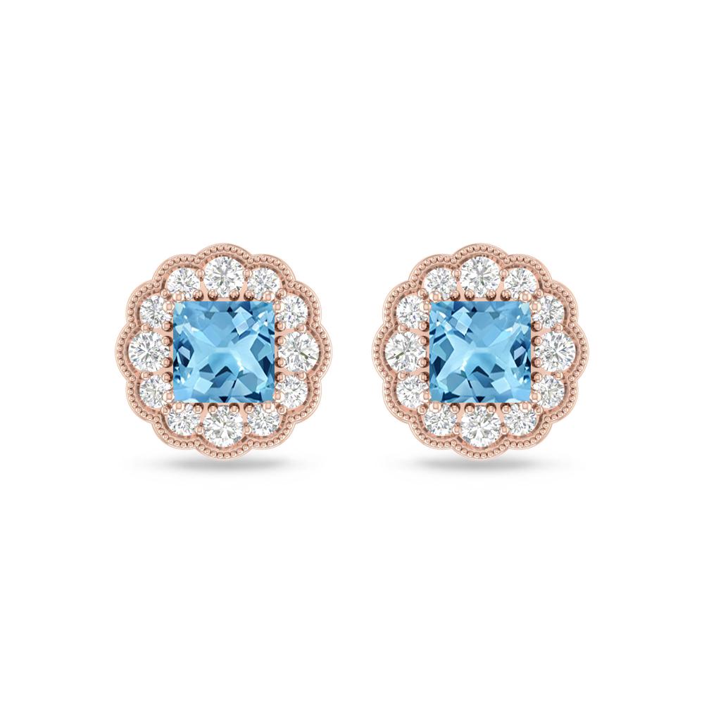 Rose Gold - Blue Topaz