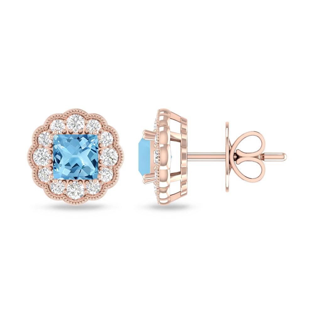 Rose Gold - Blue Topaz