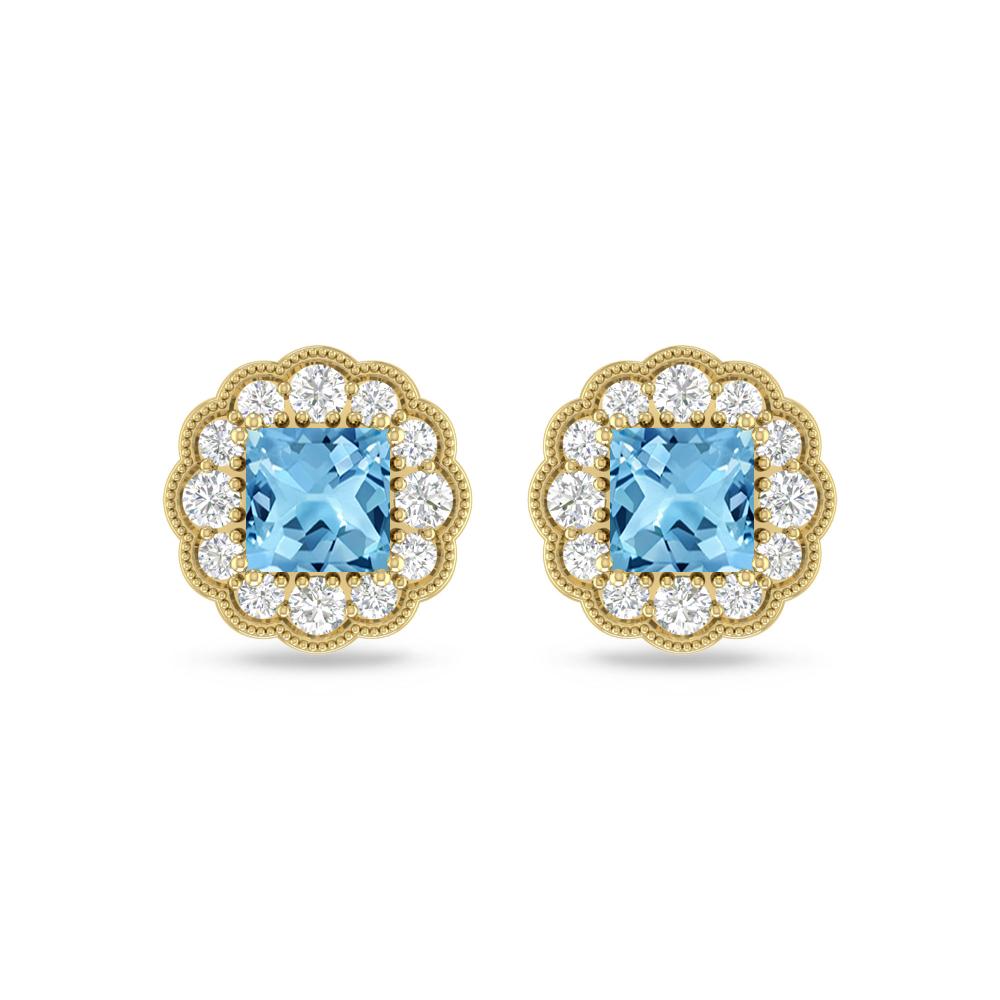 Yellow Gold - Blue Topaz