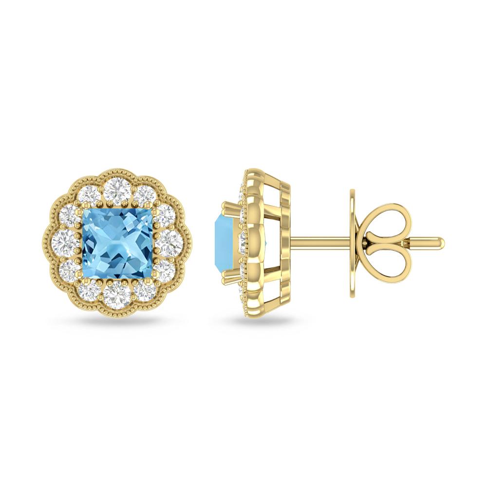 Yellow Gold - Blue Topaz