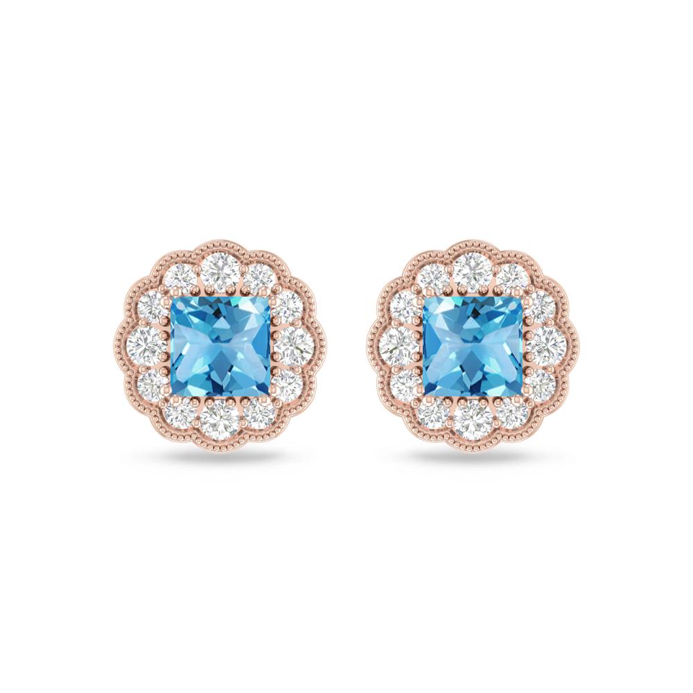 Rose Gold - Blue Topaz