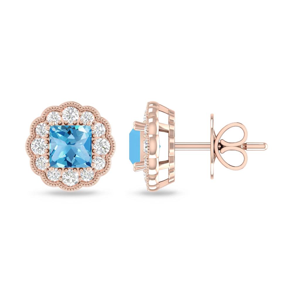 Rose Gold - Blue Topaz