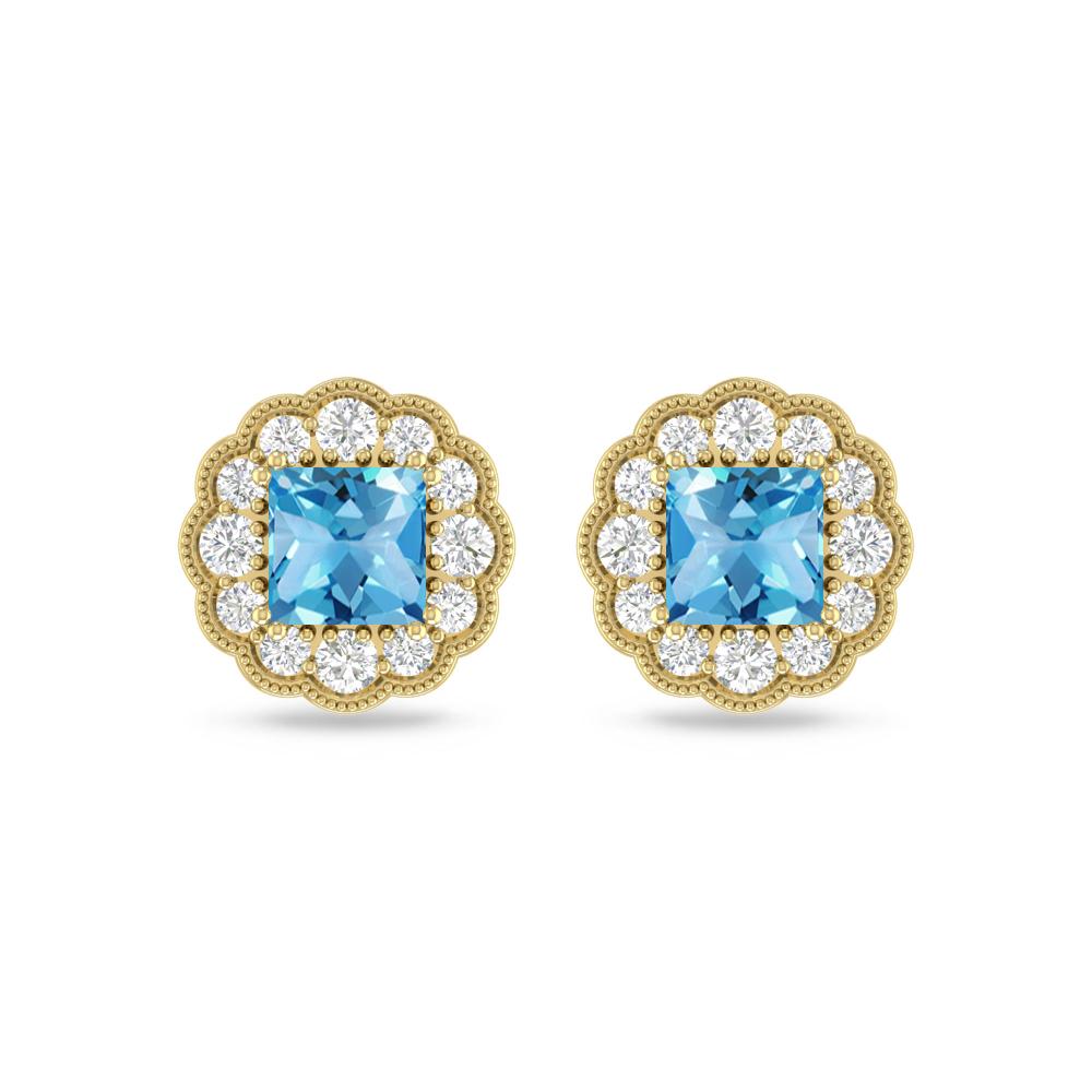 Yellow Gold - Blue Topaz