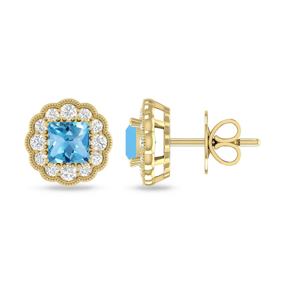 Yellow Gold - Blue Topaz