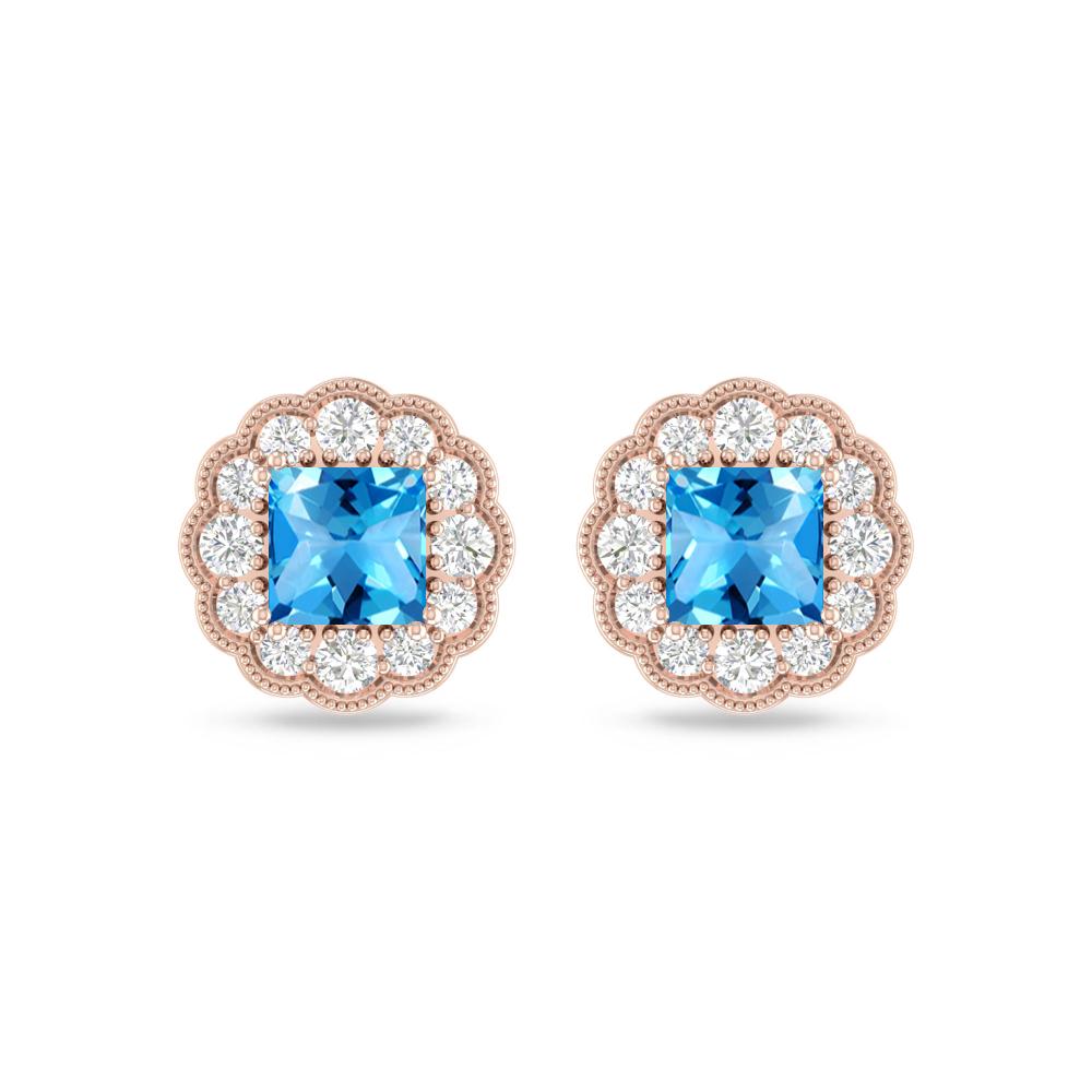 Rose Gold - Blue Topaz