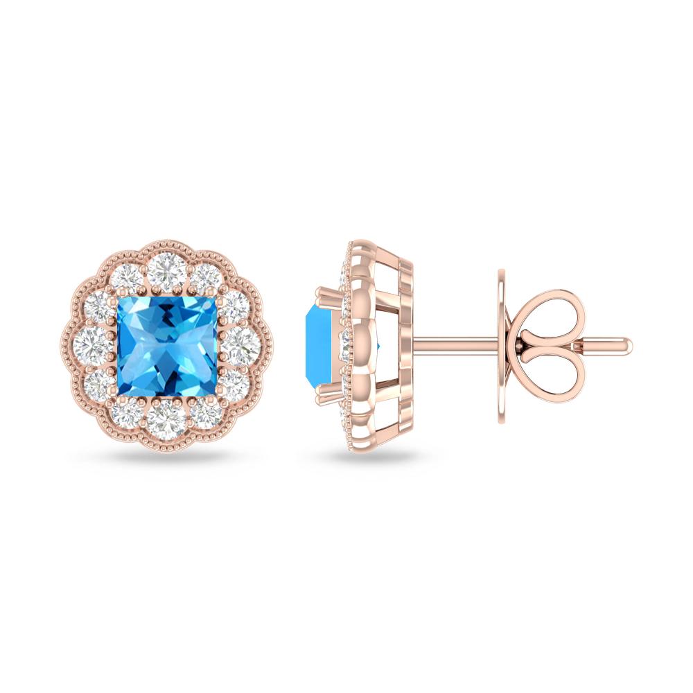 Rose Gold - Blue Topaz
