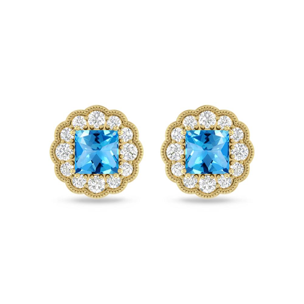 Yellow Gold - Blue Topaz