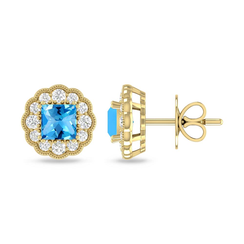 Yellow Gold - Blue Topaz