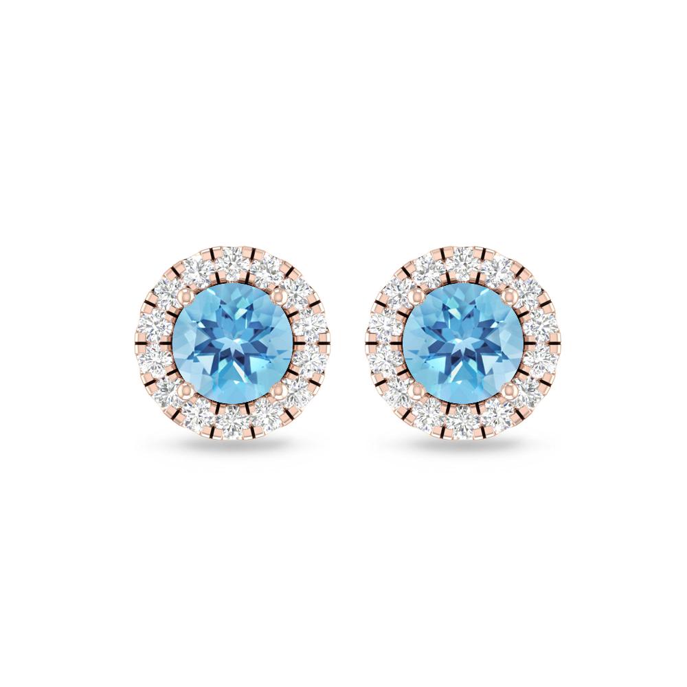 Rose Gold - Blue Topaz