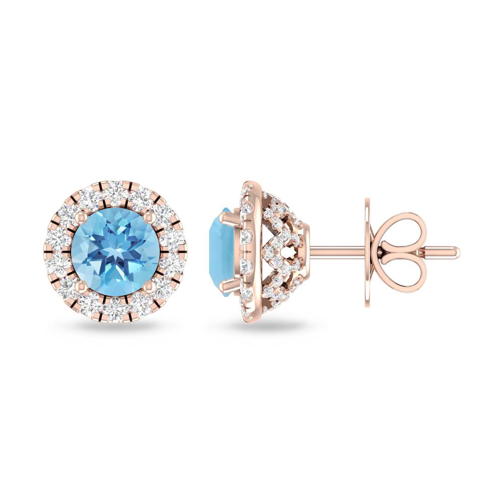 Rose Gold - Blue Topaz
