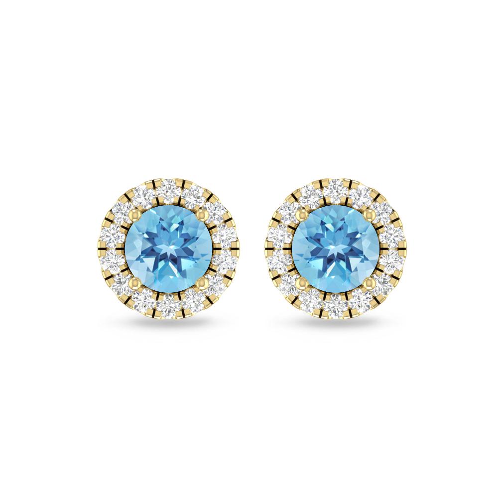 Yellow Gold - Blue Topaz