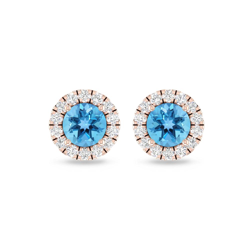 Rose Gold - Blue Topaz