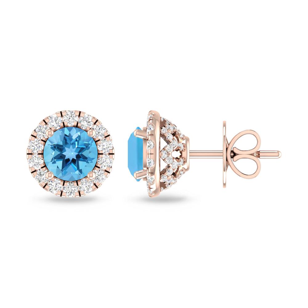 Rose Gold - Blue Topaz