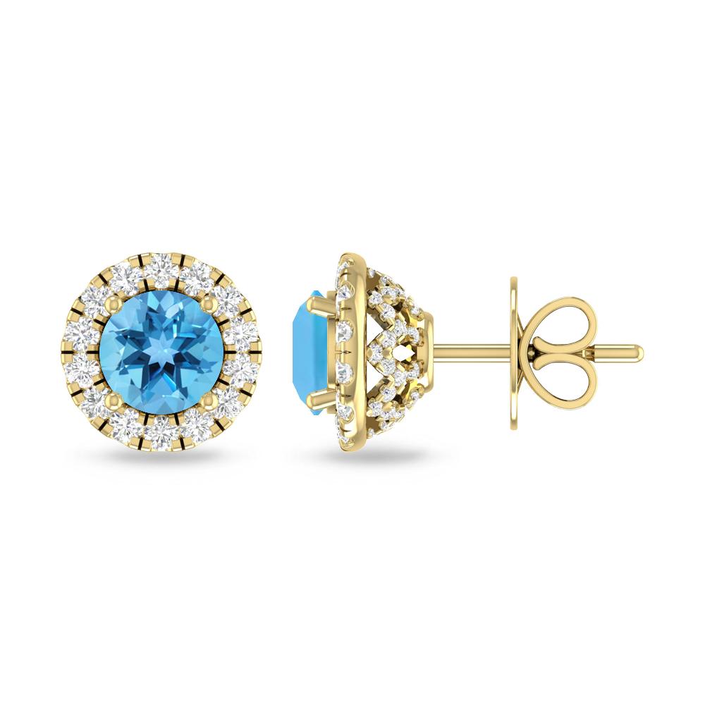 Yellow Gold - Blue Topaz