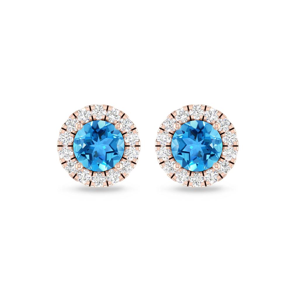 Rose Gold - Blue Topaz