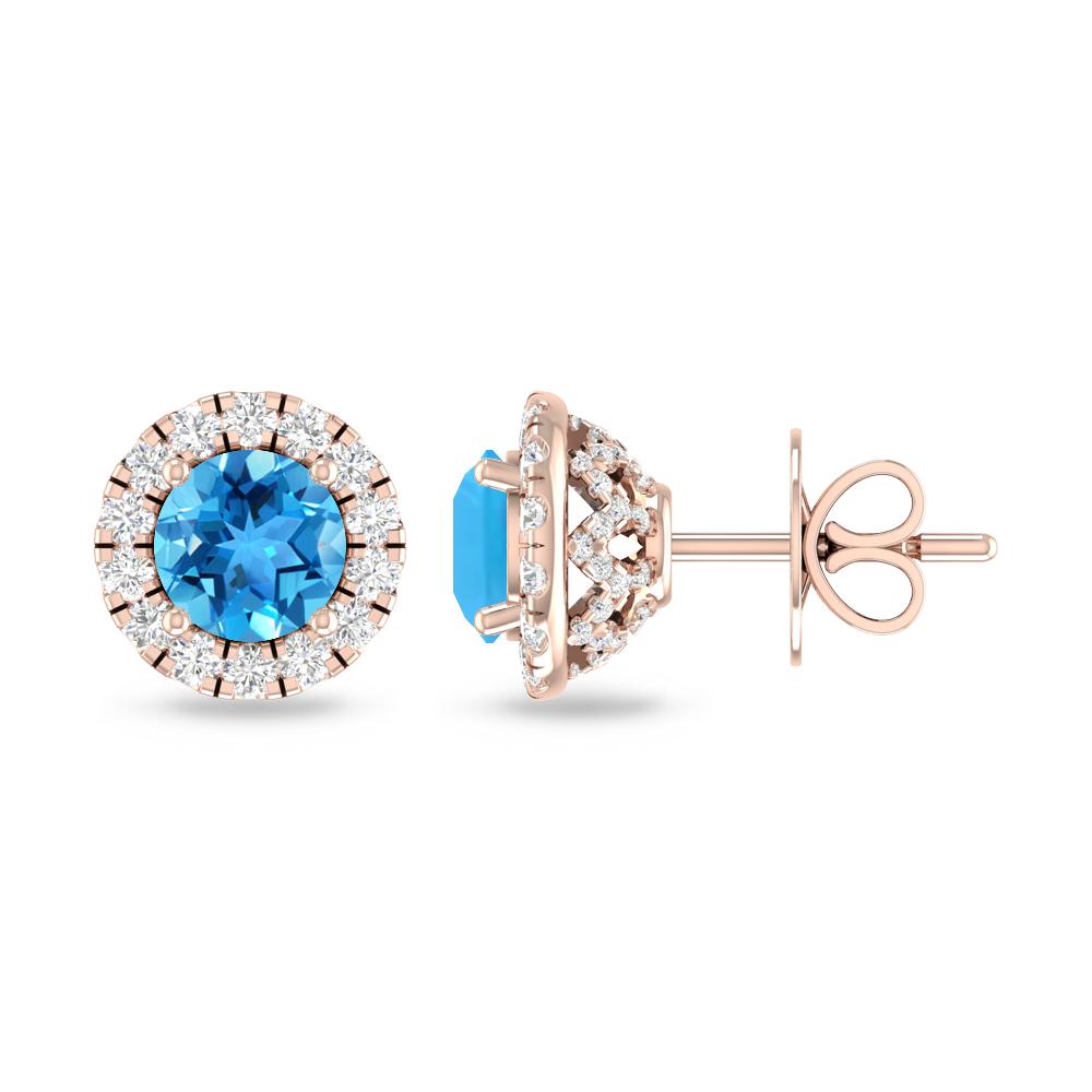 Rose Gold - Blue Topaz