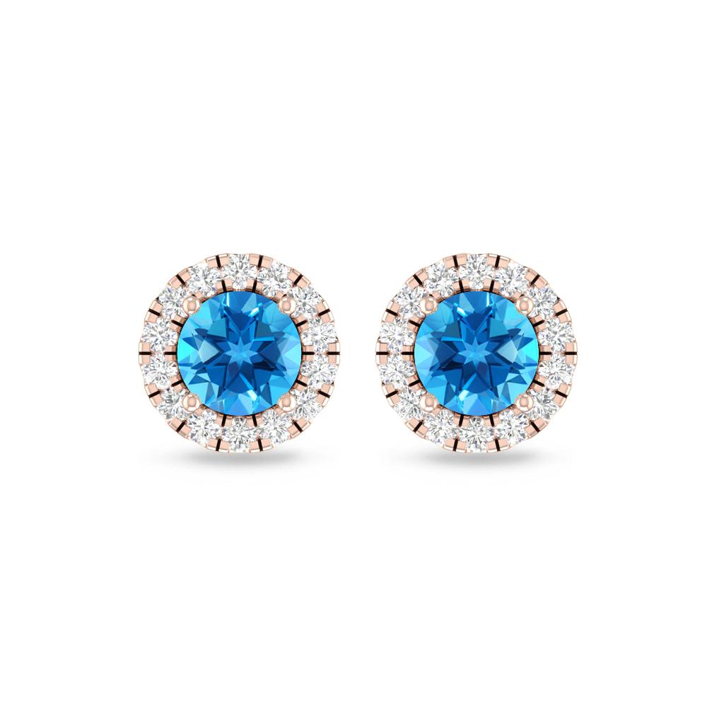 Rose Gold - Blue Topaz