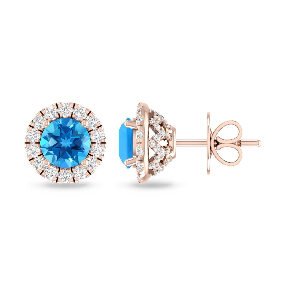 Rose Gold - Blue Topaz
