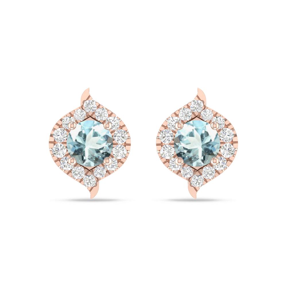 Rose Gold - Aquamarine