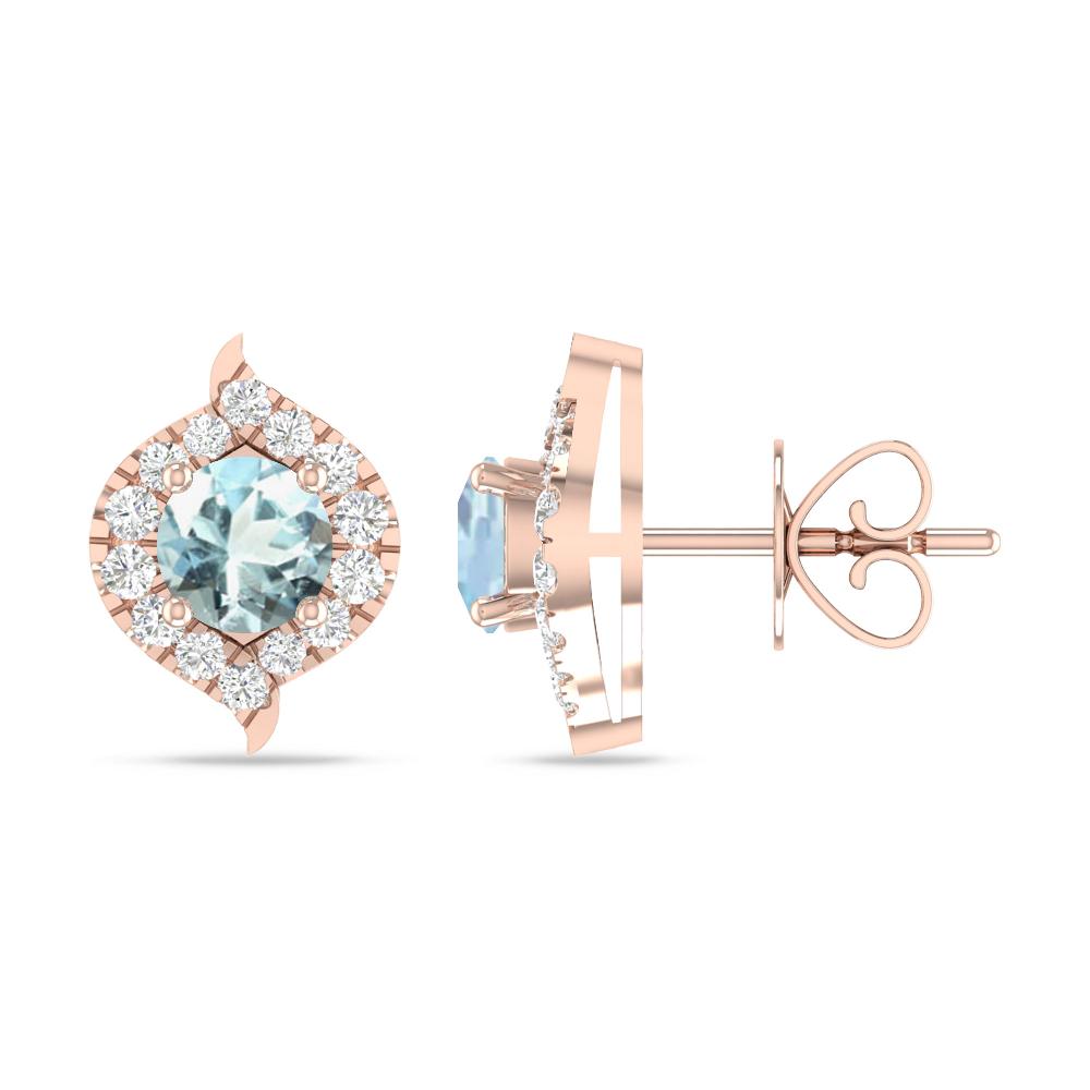 Rose Gold - Aquamarine