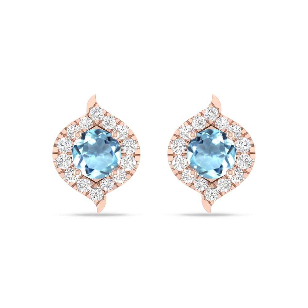 Rose Gold - Aquamarine