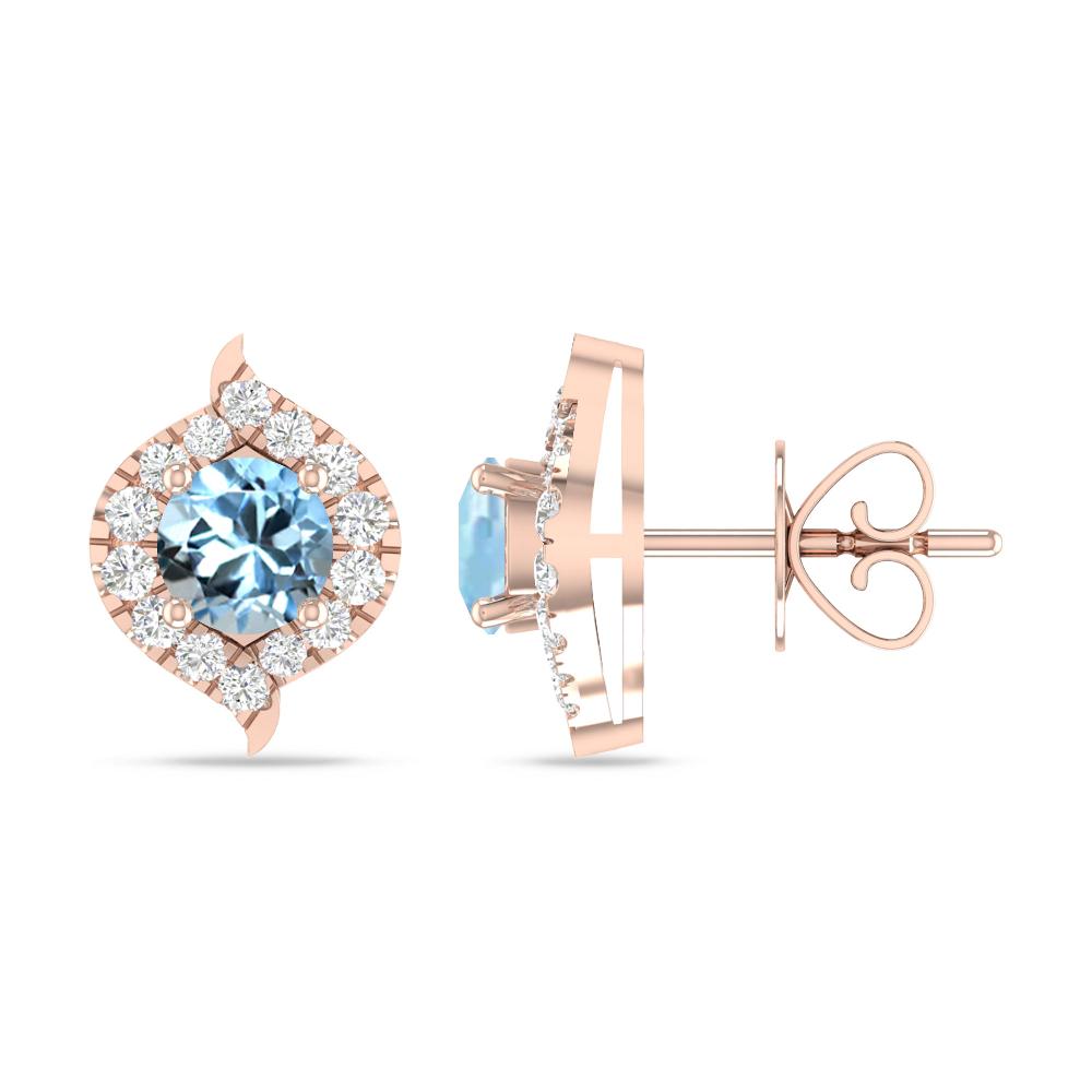 Rose Gold - Aquamarine