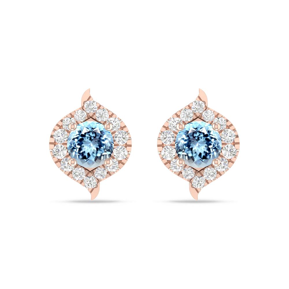 Rose Gold - Aquamarine