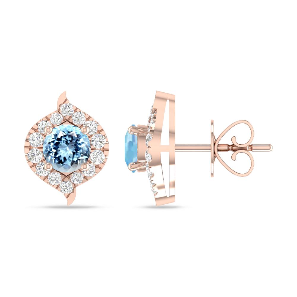Rose Gold - Aquamarine
