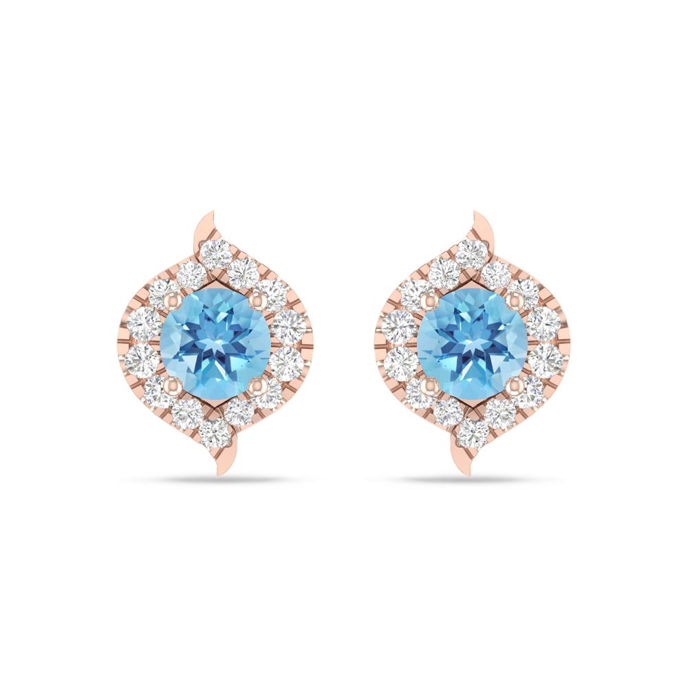 Rose Gold - Blue Topaz