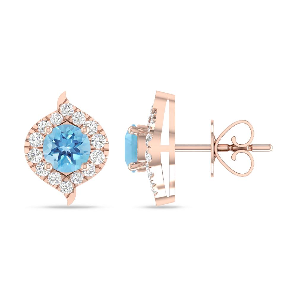 Rose Gold - Blue Topaz