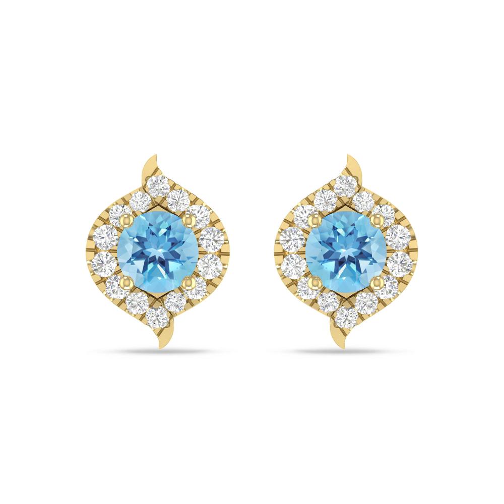 Yellow Gold - Blue Topaz