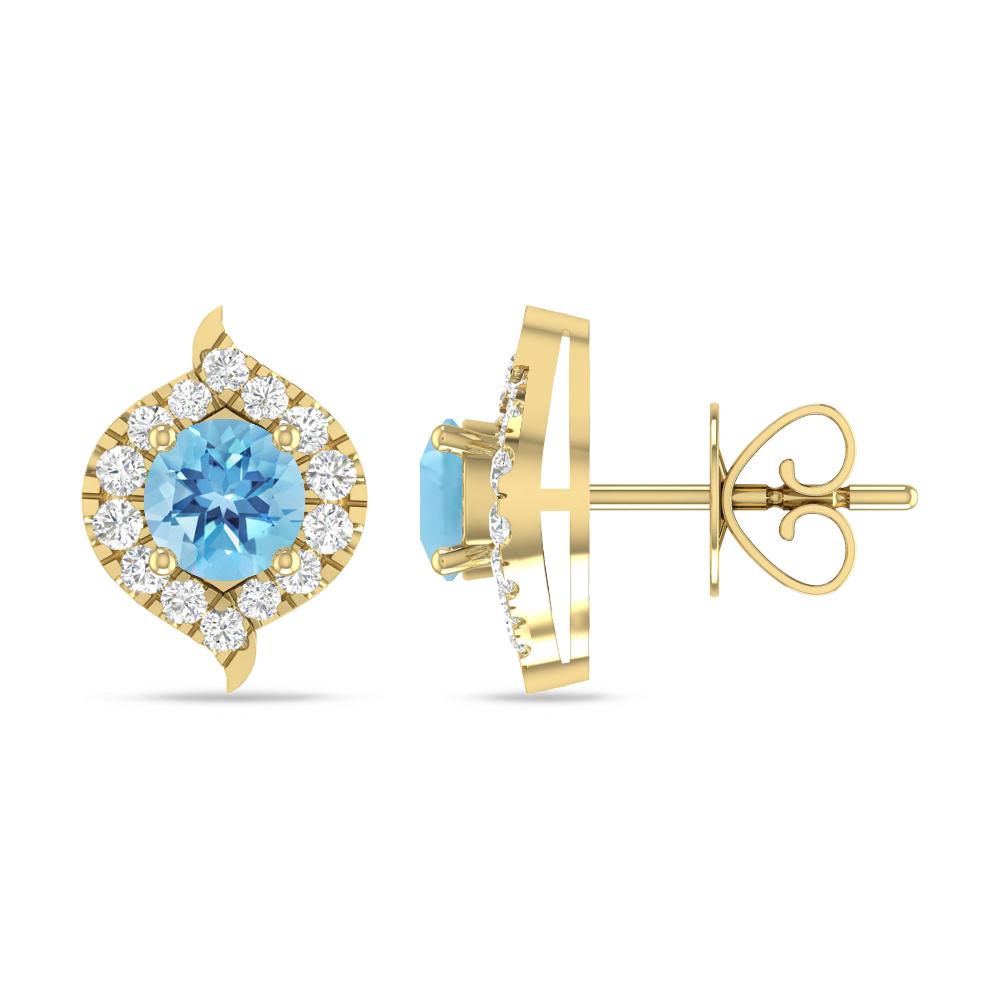 Yellow Gold - Blue Topaz