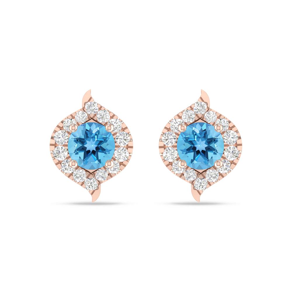 Rose Gold - Blue Topaz